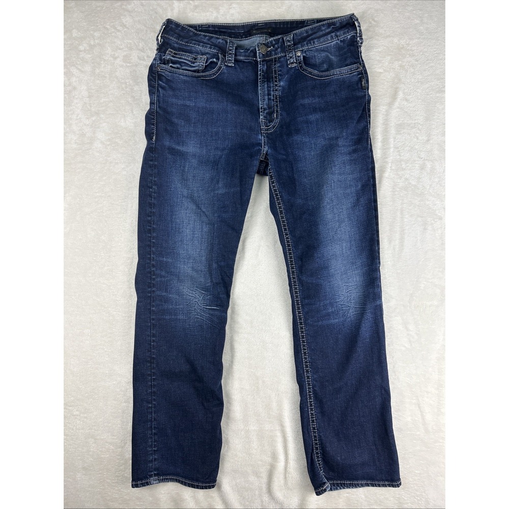Silver Jeans Men's Size 36 x 30 Grayson Straight Dark Wash Denim Blue